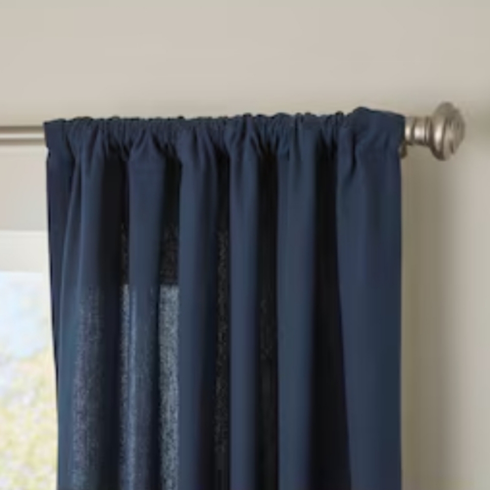 Allen + Roth Terrell Light Filtering Curtain Panel 96" - navy - Picture 3 of 10